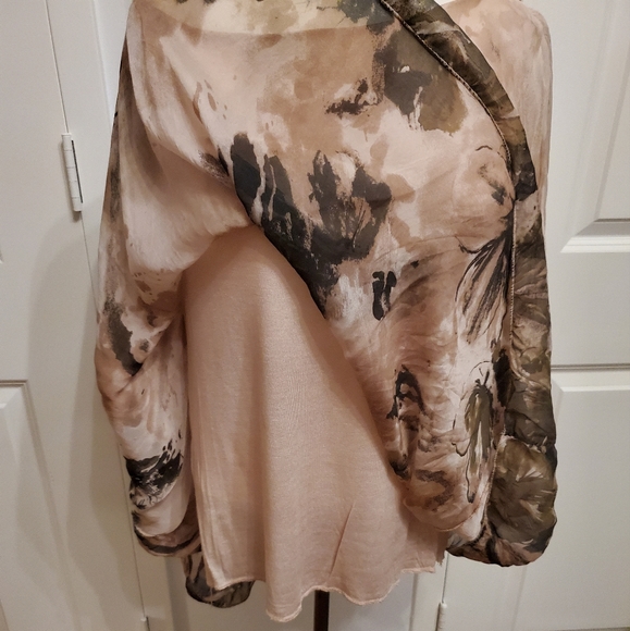 Silk Pink Oversized top Kimono style tunic - Picture 5 of 6